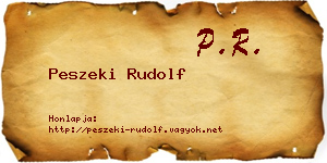 Peszeki Rudolf névjegykártya